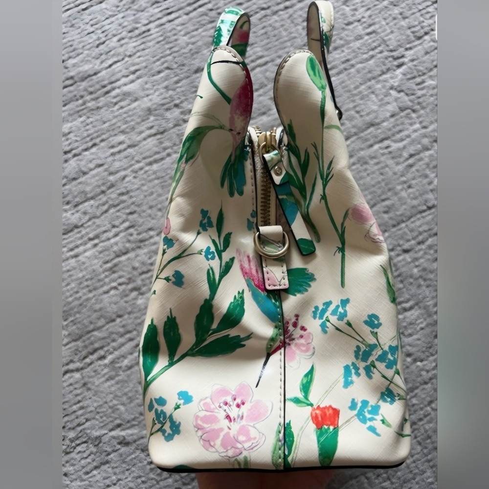 🔥LOW START🔥Kate Spade RARE Evangelie Laural Way Hummingbird & Floral Bag - Picture 6 of 16